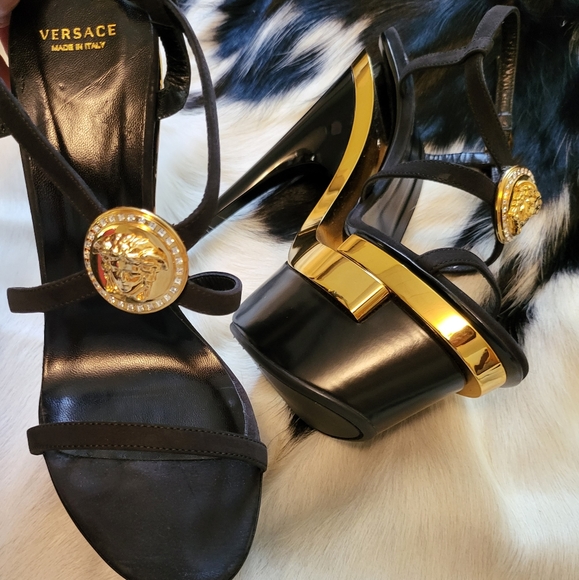 VERSACE Triple Platform MEDUSA SANDALS w/ Bag - Picture 2 of 13